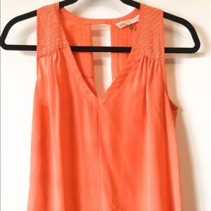 Rebecca Taylor silk tank blouse metal studs top